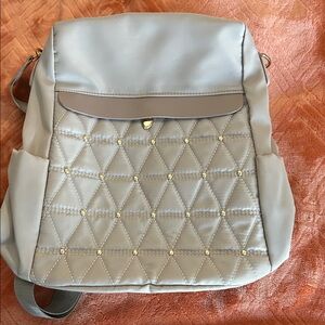 Elegant Beige Quilted Backpack